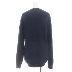 Calvin Klein platinum カシミヤVネックニット セーター 長袖 プルオーバー M 紺 ネイビー