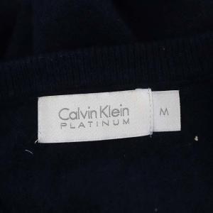 Calvin Klein platinum カシミヤVネックニット セーター 長袖 プルオーバー M 紺 ネイビー