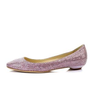 JIMMY CHOO パンプス フラット グリッター 35 22cm ピンク