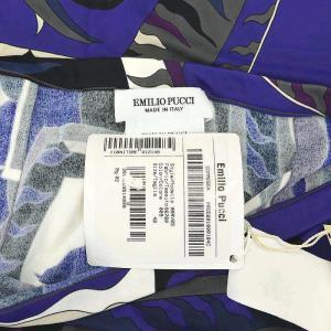 Emilio Pucci 総柄シルキータッチ膝丈スカート タイトスカート ストレッチ I42 ネイビー マルチカラー