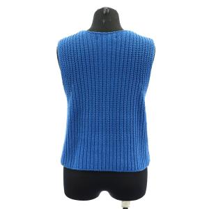 BEAUTY&YOUTH UNITED ARROWS 22AW コットンブレンド 畦 ボタン コンパクト ベスト ニット Vネック 前開き 青 ブルー