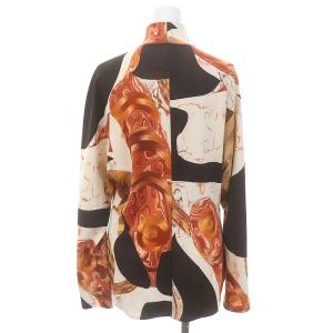 Mame Kurogouchi Marble Print High Neck Jersey Top カットソー 長3 茶