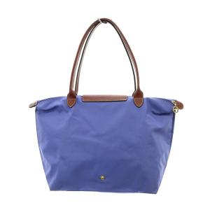 Longchamp ルプリアージュ トートバッグ ナイロン レザー 紫 パープル 茶 ブラウン