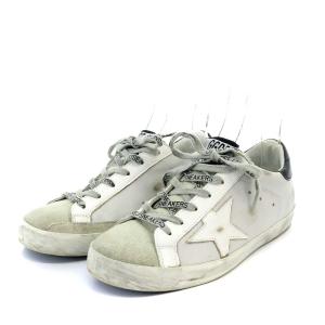 GOLDEN GOOSE SUPER-STAR スニーカー ローカット ヴィンテージ加工 レザー 23cm ライトグレー