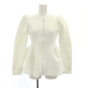 23SS ペプラムカーディガン ニット ジップアップ 32 白 ホワイト