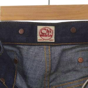 chimala ワイドデニムパンツ ジーンズ ボタンフライ 32 紺 ネイビー