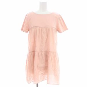 バックリボン ティアードカットソー 半袖 38 ピンク