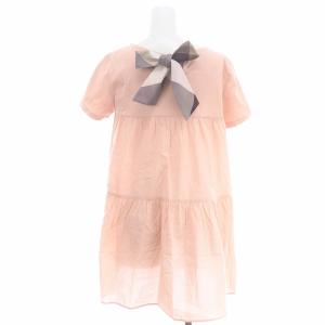 BLUE LABEL CRESTBRIDGE バックリボン ティアードカットソー 半袖 38 ピンク