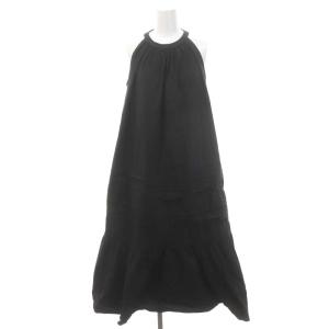 SNIDEL 22AW ボレロレイヤードコットンワンピース ロング ノースリーブ 2点セット F 黒 ブラック