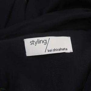 kei shirahata スタイリング styling/ 22AW 小花柄 ボウタイ シャツワンピース ロング 長袖 前開き 0 黒 オレンジ 緑