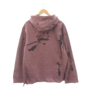 DIESEL S-MACS-HOODOFF フーディーパーカー 長袖 プルオーバー フード付き コットン S 赤 レッド グレー