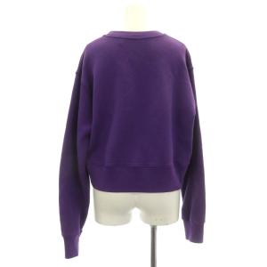 GOLDEN GOOSE ショート丈 スウェット トレーナー 長袖 クロップド丈 プリント XS 紫 パープル