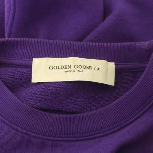 GOLDEN GOOSE ショート丈 スウェット トレーナー 長袖 クロップド丈 プリント XS 紫 パープル