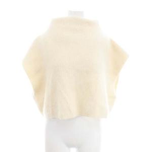 22AW クロップドファーニットベスト ショート丈 プルオーバー ハイネック ウール アイボリー