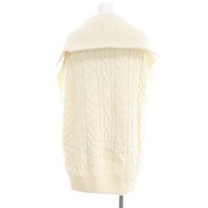 Spick&Span ハミルトンアルパカケーブルZIPベスト ニット ロング ハーフジップ プルオーバー アイボリー
