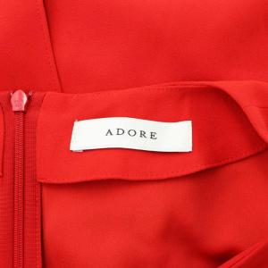 ADORE ポリエステルジョーゼットブラウス 長袖 バックファスナー プルオーバー 38 M 赤 レッド