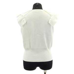 CELFORD 23AW チュールラッフルニットカーディガン ベスト ノースリーブ ストレッチ ONE 白 ホワイト