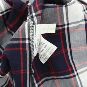 franche lippée チェックシャツ カジュアル 長袖 うさぎ M 紺 ネイビー 白 ホワイト