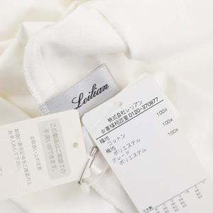 Leilian シフォンドッキングカットソー ブラウス 半袖 大きいサイズ 13+ ライトベージュ オフホワイト