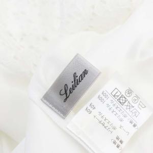 Leilian レース切替ブラウス 長袖 プルオーバー 大きいサイズ 17+ 白 ホワイト