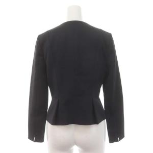 ANAYI スーツ セットアップ 上下 ノーカラージャケット スカート 膝丈 フレア 36 濃紺 ダークネイビー