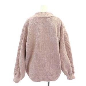 gelato pique アランネップカーディガン ショートパンツ セット 長袖 Vネック イージー ジョガー ルームウェア パジャマ F ピンク