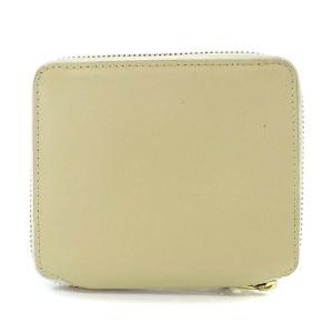 COMME des GARCONS 財布 二つ折り ラウンドジップ レザー アイボリー