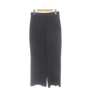 refined パンツ ニットパンツ ワイド ウール 38 黒 ブラック