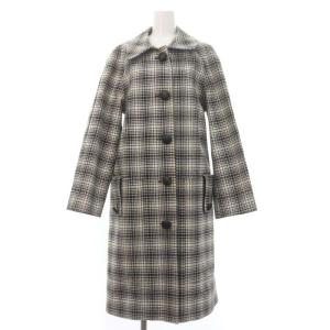 Walkden Plaid Wool Coat US6 黒