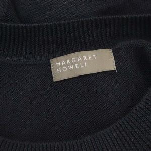 MARGARET HOWELL LINEN WOOL アーガイル ニットベスト プルオーバー リネン ウール混 2 緑 グリーン
