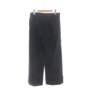 MARGARET HOWELL FOX BROTHERS フランネルウールワイドパンツ 2 黒 ブラック