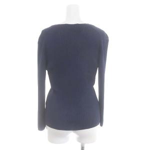 ANAYI ニット アンサンブル アセテートポリエステル Vカーディガン 長袖 半袖プルオーバー 38 紺 ネイビー