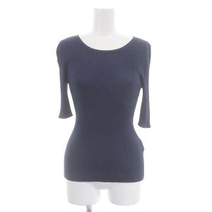 ANAYI ニット アンサンブル アセテートポリエステル Vカーディガン 長袖 半袖プルオーバー 38 紺 ネイビー