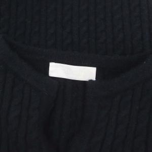 CELFORD ケーブルロングニットワンピース ロング キーネック 長袖 36 紺 ネイビー