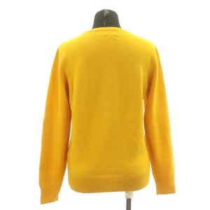 franche lippée カーディガン ニット 長袖 クルーネック ウール混 M 黄 イエロー