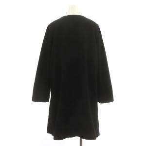 franche lippée ボアコート ノーカラー くるみボタン いちご刺繍 M 黒 ブラック