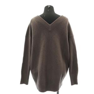 Deuxieme Classe Both neck Vニット セーター 長袖 ウール カシミヤ混 茶 ブラウン