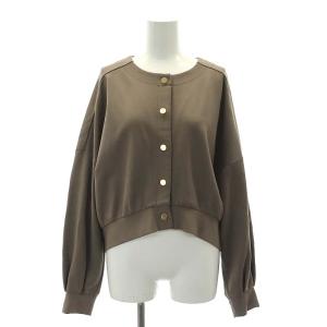 23AW ポンチカーディガン 金ボタン 長袖 36 グレージュ