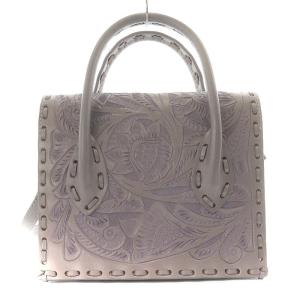 CARVING TRIBES ミニマエストラ ハンドバッグ ショルダーバッグ 2way レザー 紫 パープル