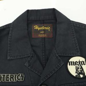 HYSTERIC GLAMOUR ワッペン ミリタリージャケット コットン F 黒 ブラック 2AB-4160