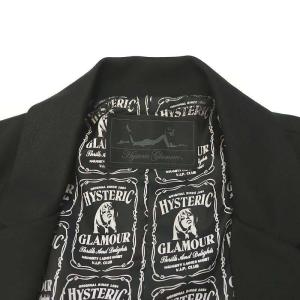 HYSTERIC GLAMOUR 裏地総柄 テーラードジャケット 1B F 黒 ブラック 0131CJ01