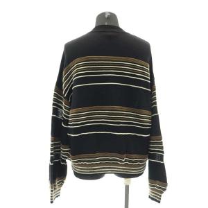 Theory 22SS Bering Otto Stripe PO ボーダー ニット カットソー 長袖 ウール S 黒 ブラック