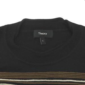 Theory 22SS Bering Otto Stripe PO ボーダー ニット カットソー 長袖 ウール S 黒 ブラック