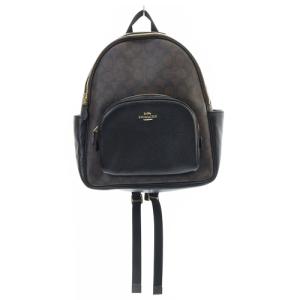 シグネチャー リュック レザー ロゴ 黒 ブラック 茶色 ブラウン