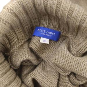 BLUE LABEL CRESTBRIDGE 金ボタンタートルネックニットワンピース ロング 長袖 ウール 38 ベージュ