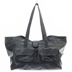 ソフティ トートバッグ ハンドバッグ 総柄 黒 ブラック