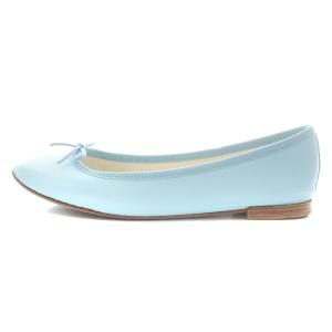 Repetto バレエシューズ リボン レザー 36.5 23.0cm 水色 ライトブルー