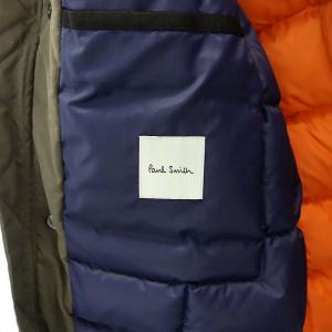 PAUL SMITH フード ダウンコート ハーフコート ミリタリー ジップアップ アウター M ダークカーキ