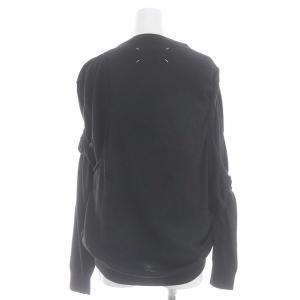 Maison Margiela Vネック ドレープデザインニット S グレー