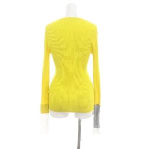 ENFOLD 23SS LAYERD RIB PULLOVER プルオーバー ニット カットソー 長袖 38 黄 グレー 白